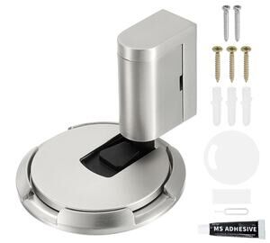 uxcell Magnetic Floor Door Stopper Brushed Steel Adhesive/Screw Open Box